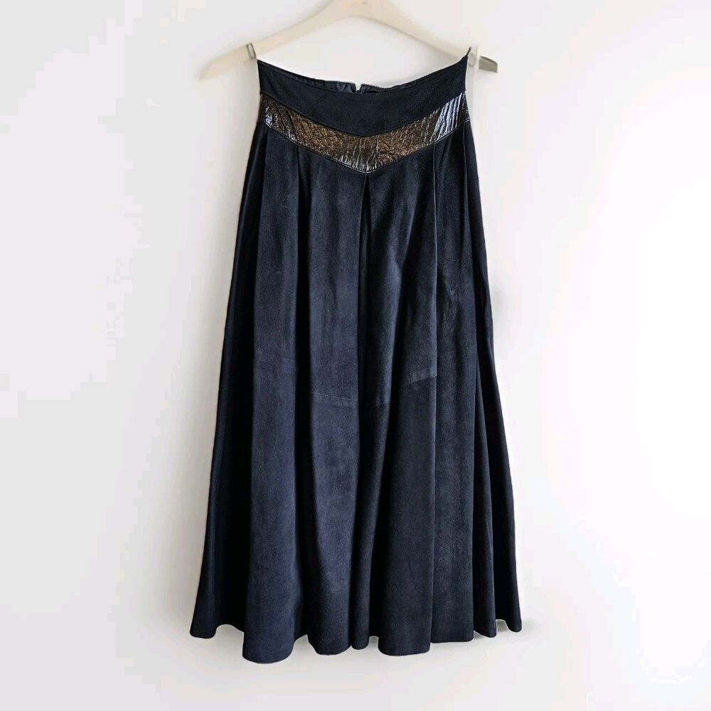 Black Suede Gypsy Bettina Elegant Black Maxi Skirt